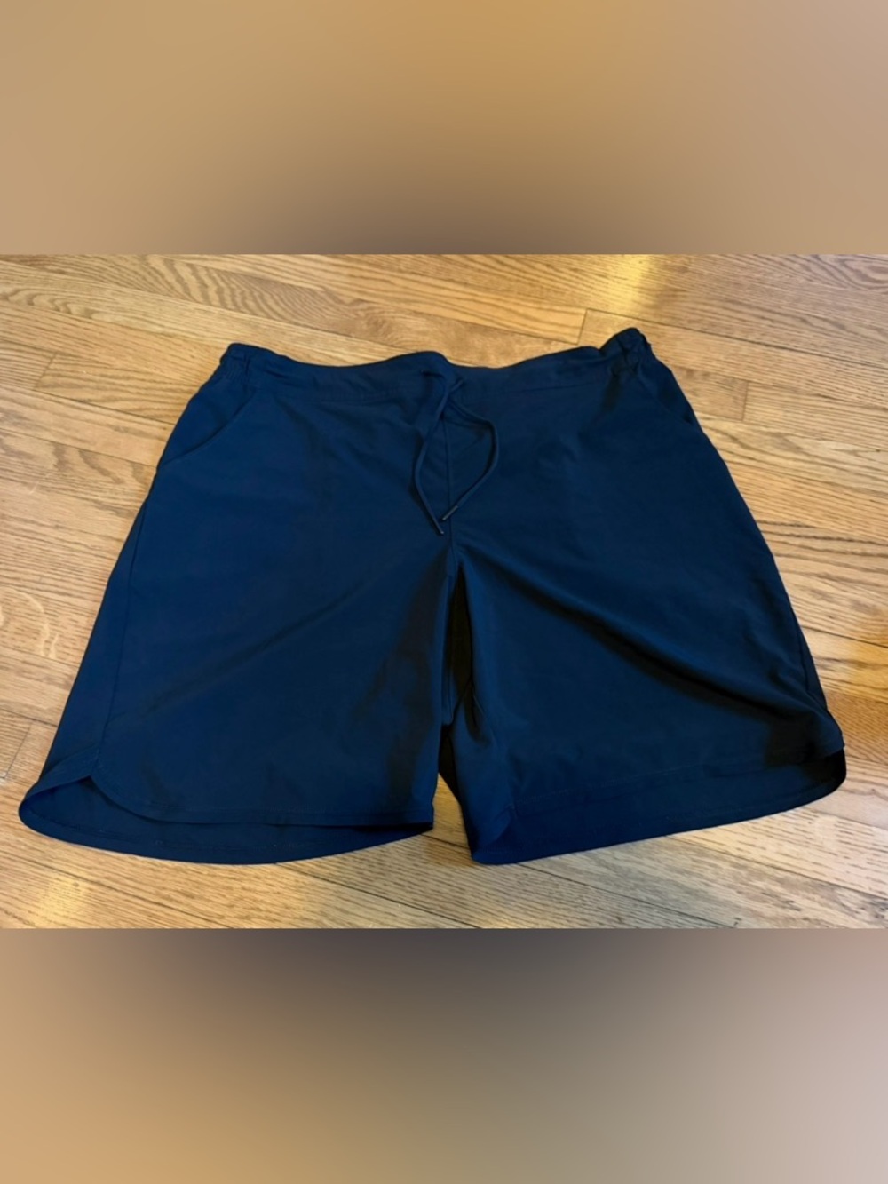 Lands’ End Sport Women’s Swim Shorts Black 18W Drawstring Pockets